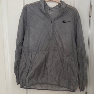 Nike Men’s Light Gray Mesh Half-Zip Windbreaker